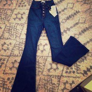 Fit and Flare Dark Wash Blue Jeans